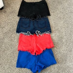 Four pairs of size 30 Hudson Gemma shorts, sold as a set!